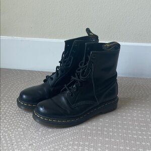 Dr. Martens Black Leather Lace-Up Boots